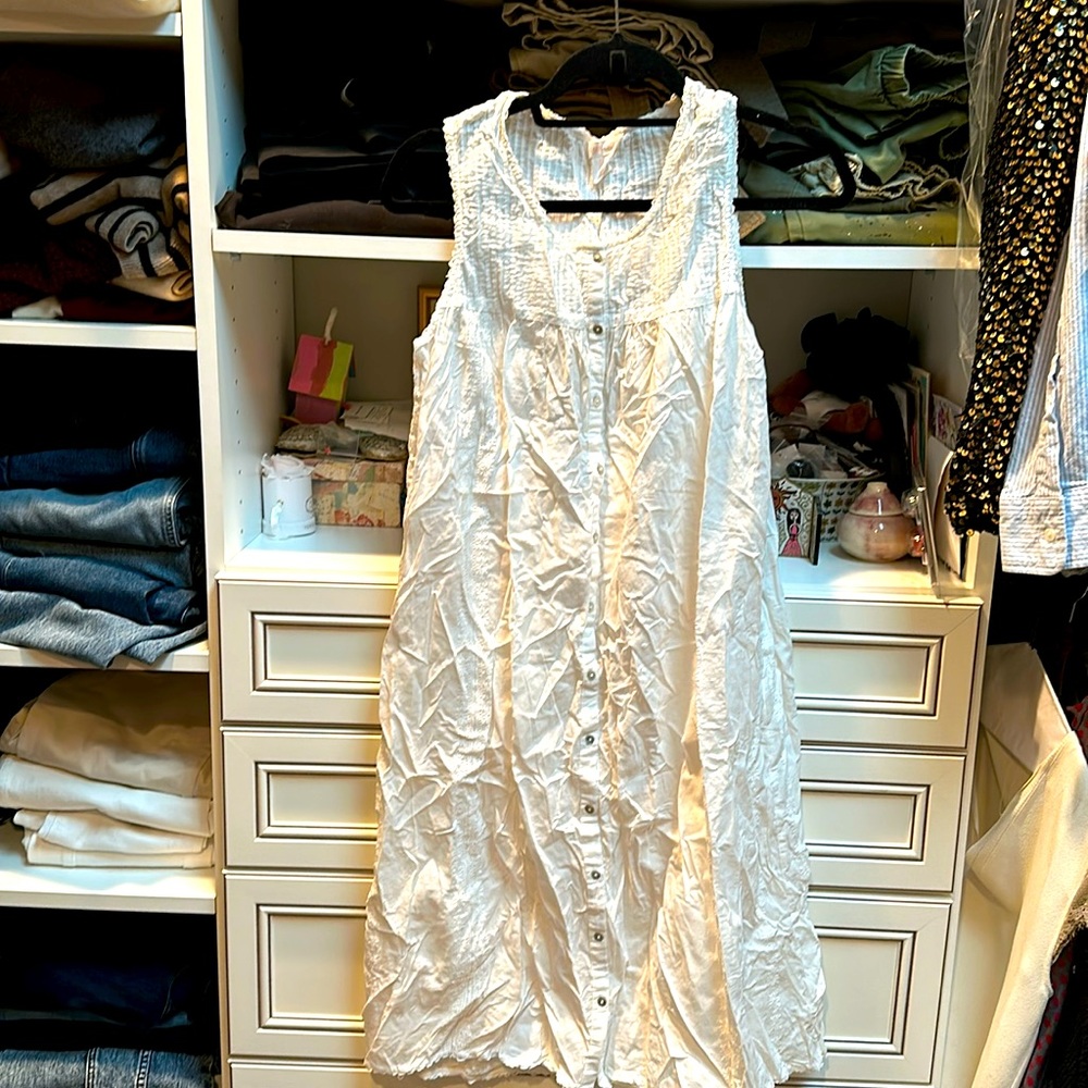 Shabby Chic white nightgown/coverup/house coat